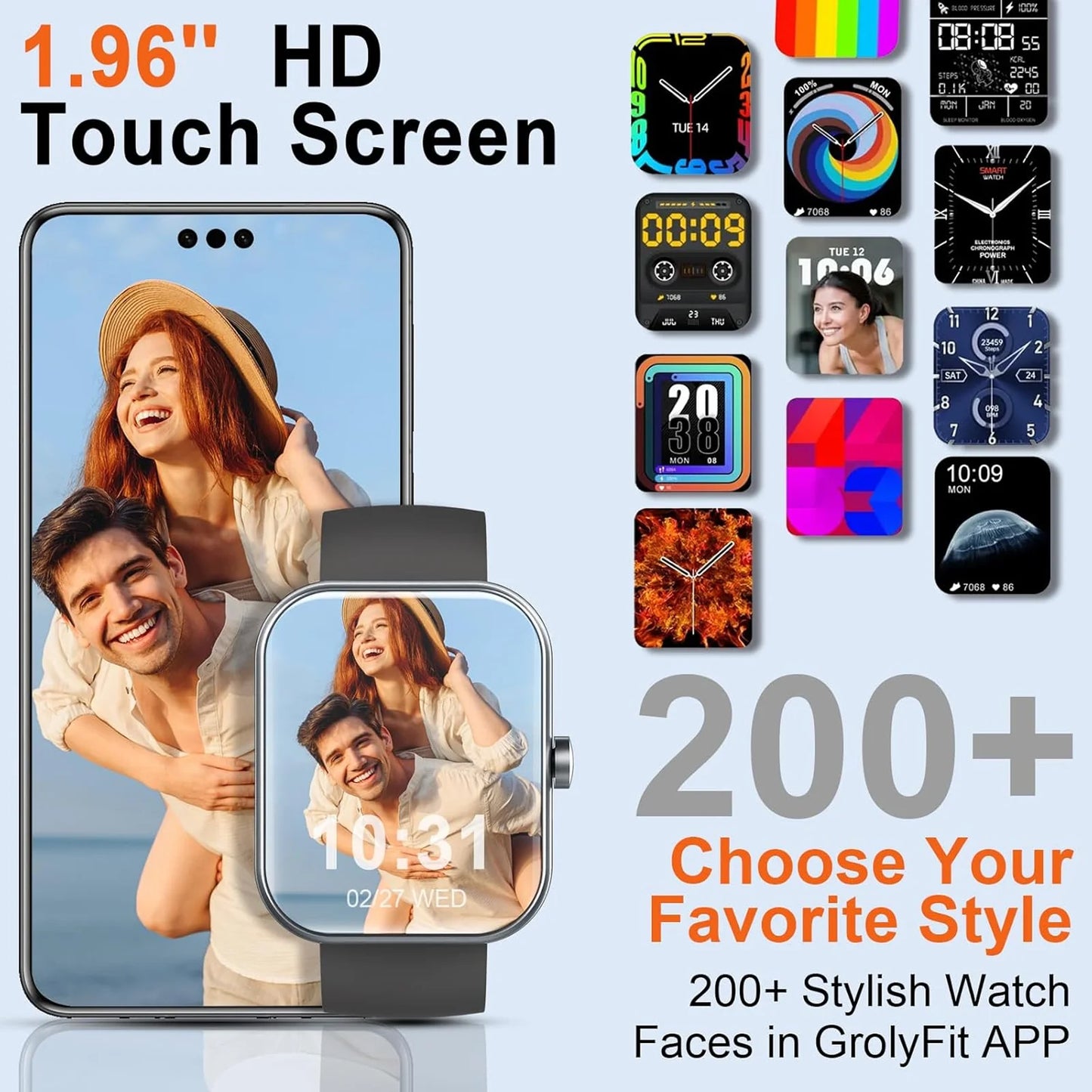 Multi-Function Smart Watch with Fitness Tracking & Bluetooth Connectivity
