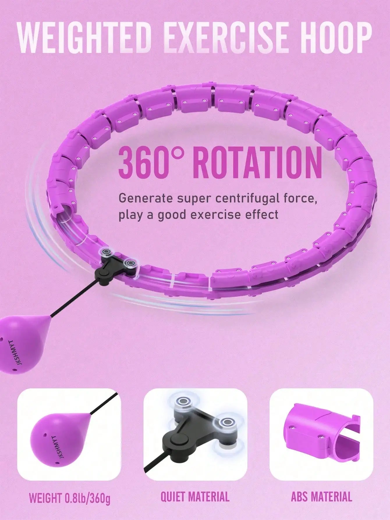 Smart Weighted Fitness Hula Hoop. Adjustable Waist Training Exercise Hoop with Detachable Links