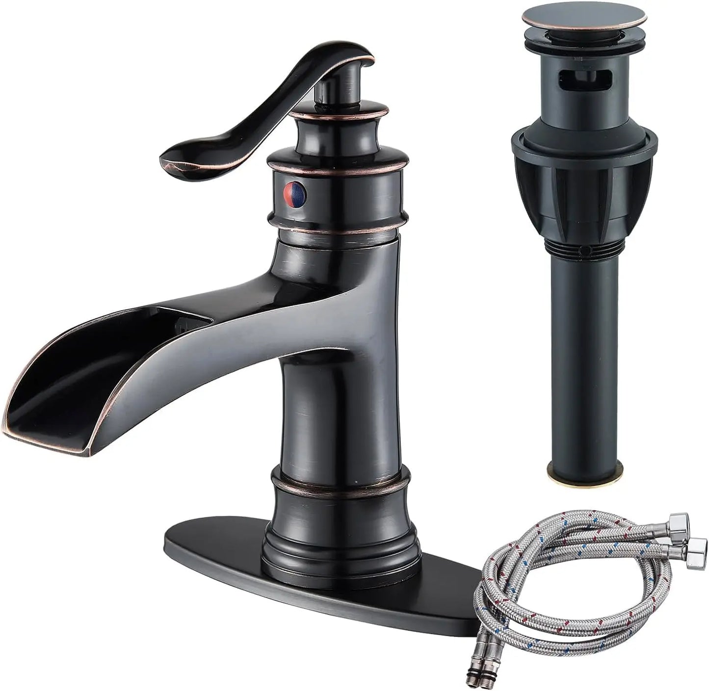 Waterfall Faucet Oil Rubbed Bronze Single Handle Lavatory