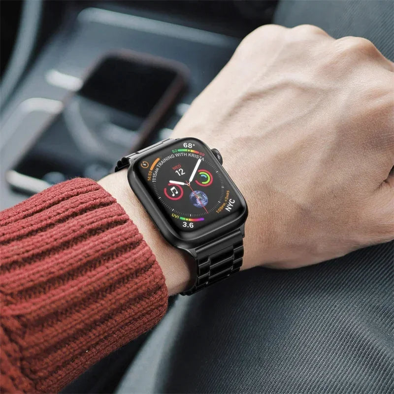 Premium Stainless Steel Apple Watch Band .Luxury Metal Replacement Strap