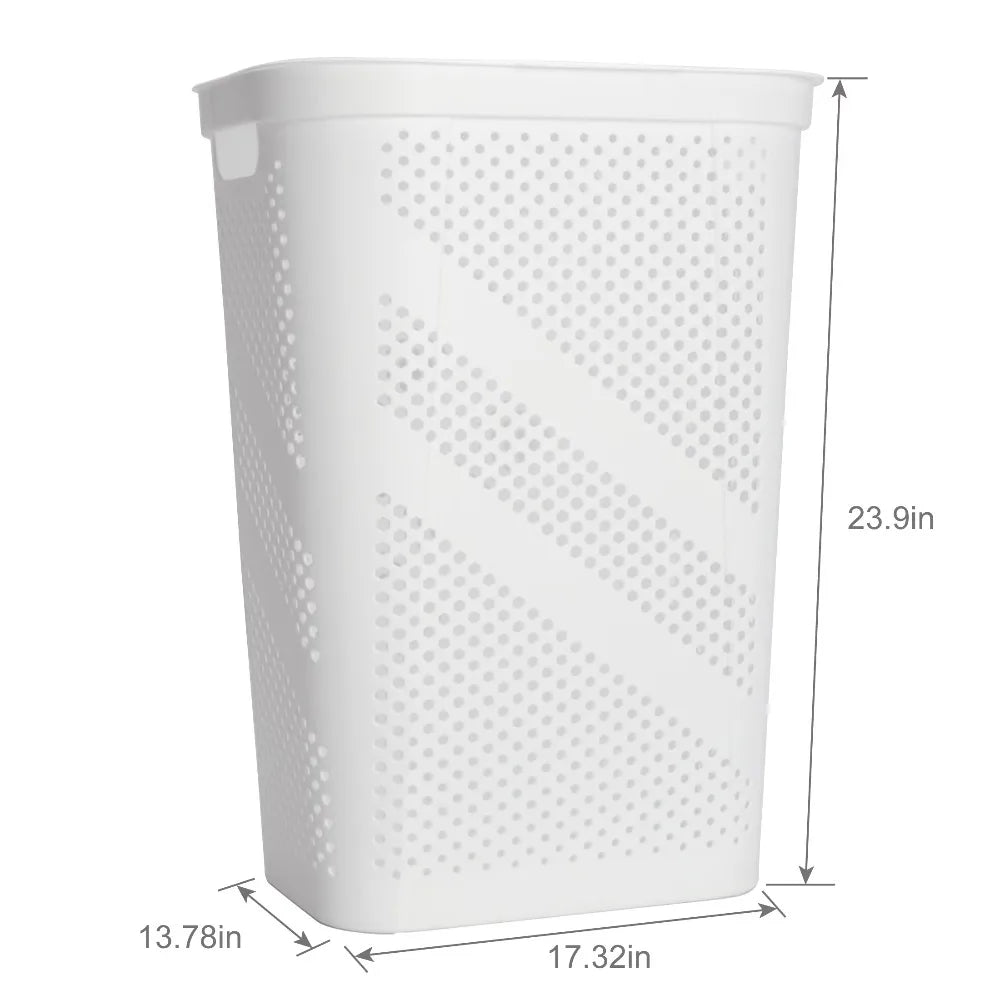 24-Inch Rectangular Laundry Hamper with Hinged Lid