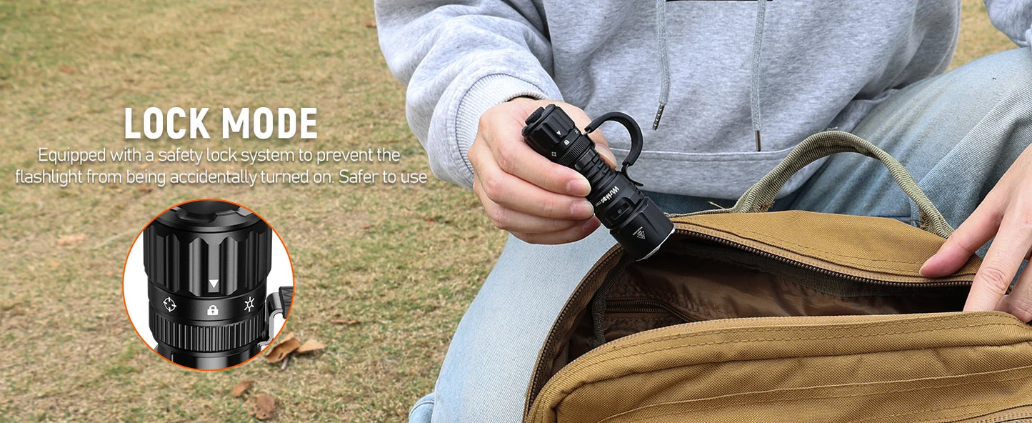 Wurkkos TD07 Tactical Flashlight .1300 Lumens, 479M Long Range, IP68 Waterproof  Description: