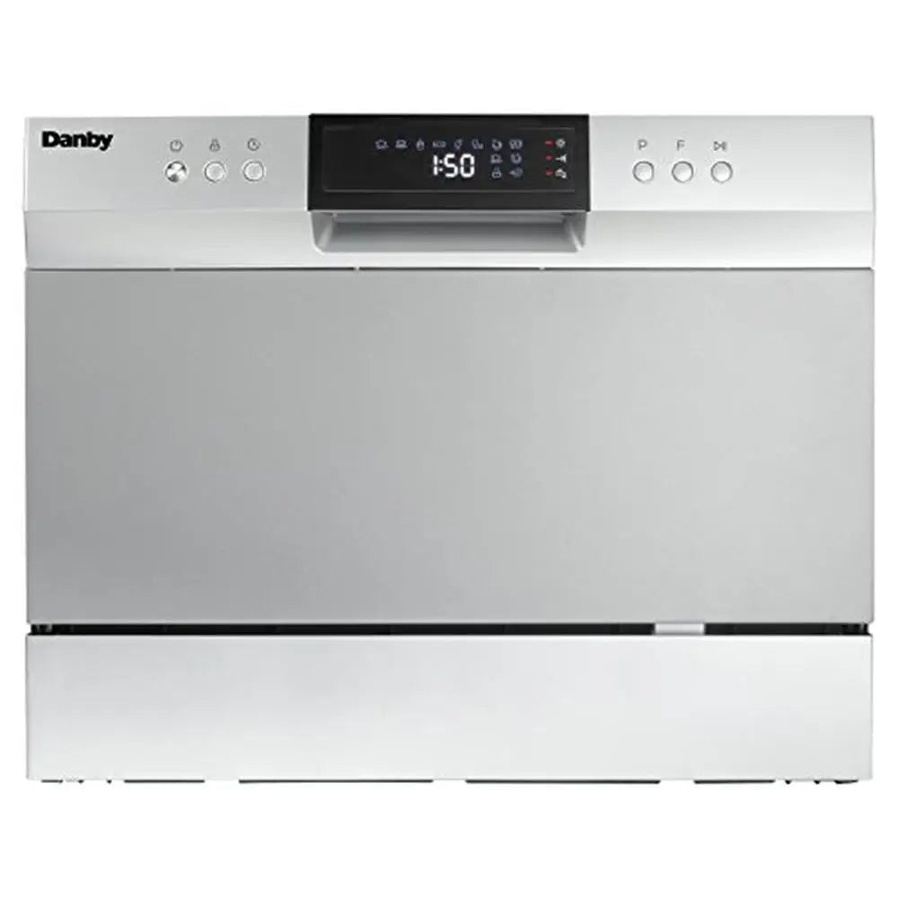 Countertop Dishwasher 6 Place Settings Silverware Basket LED Display Energy Star Eco Rinse Baby Bottle Soak 54db Stainless Steel