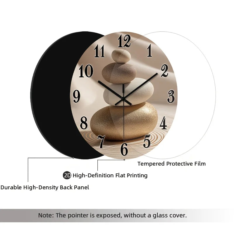 Modern Geometric Wall Clock – Wood-Look Design & Silent Style