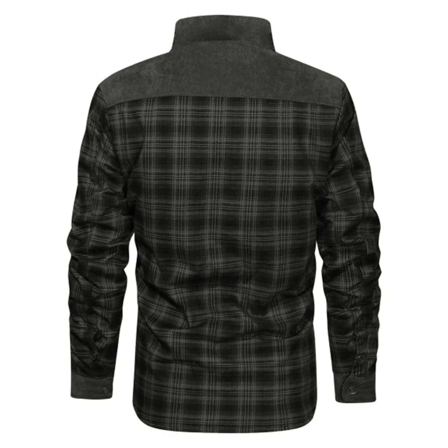 Men’s Fleece Lined Plaid Flannel Jacket .Warm Button Down Winter Coat