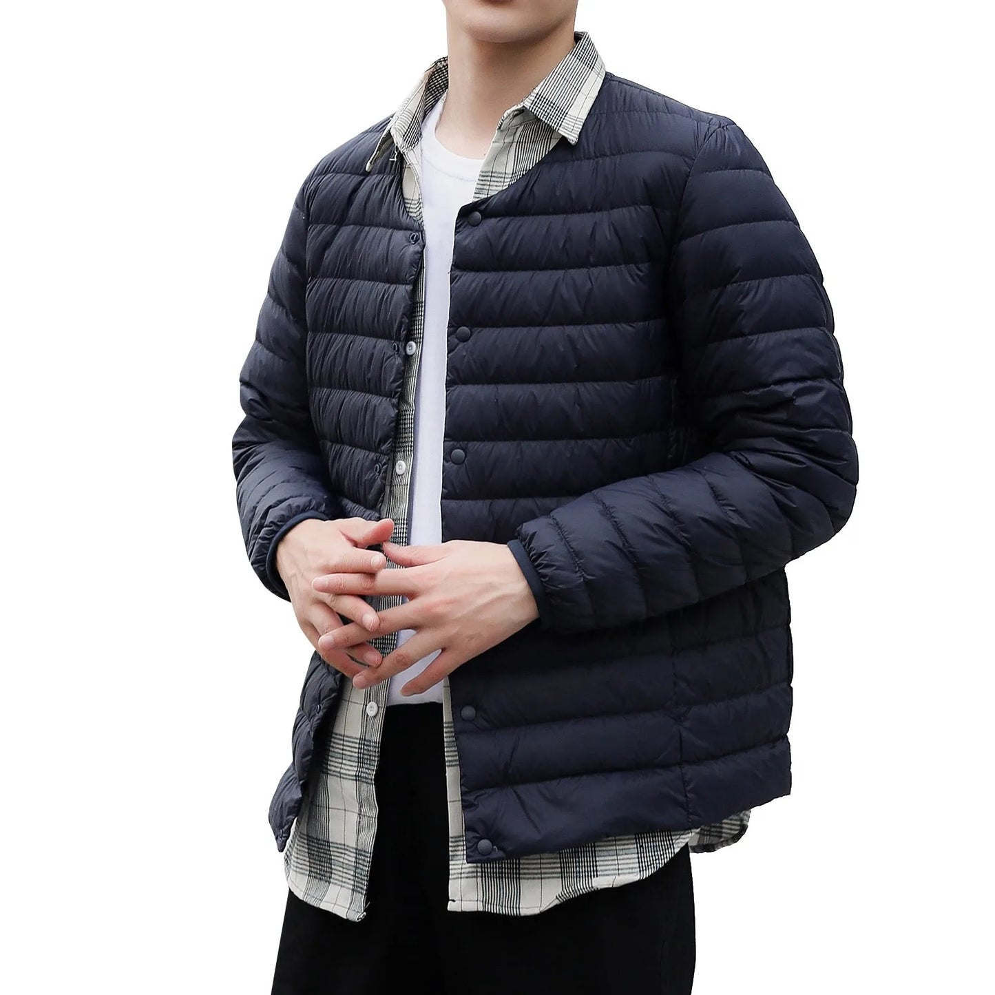 Men’s Ultra Light Winter Puffer Jacket. Warm Casual Waterproof Coat