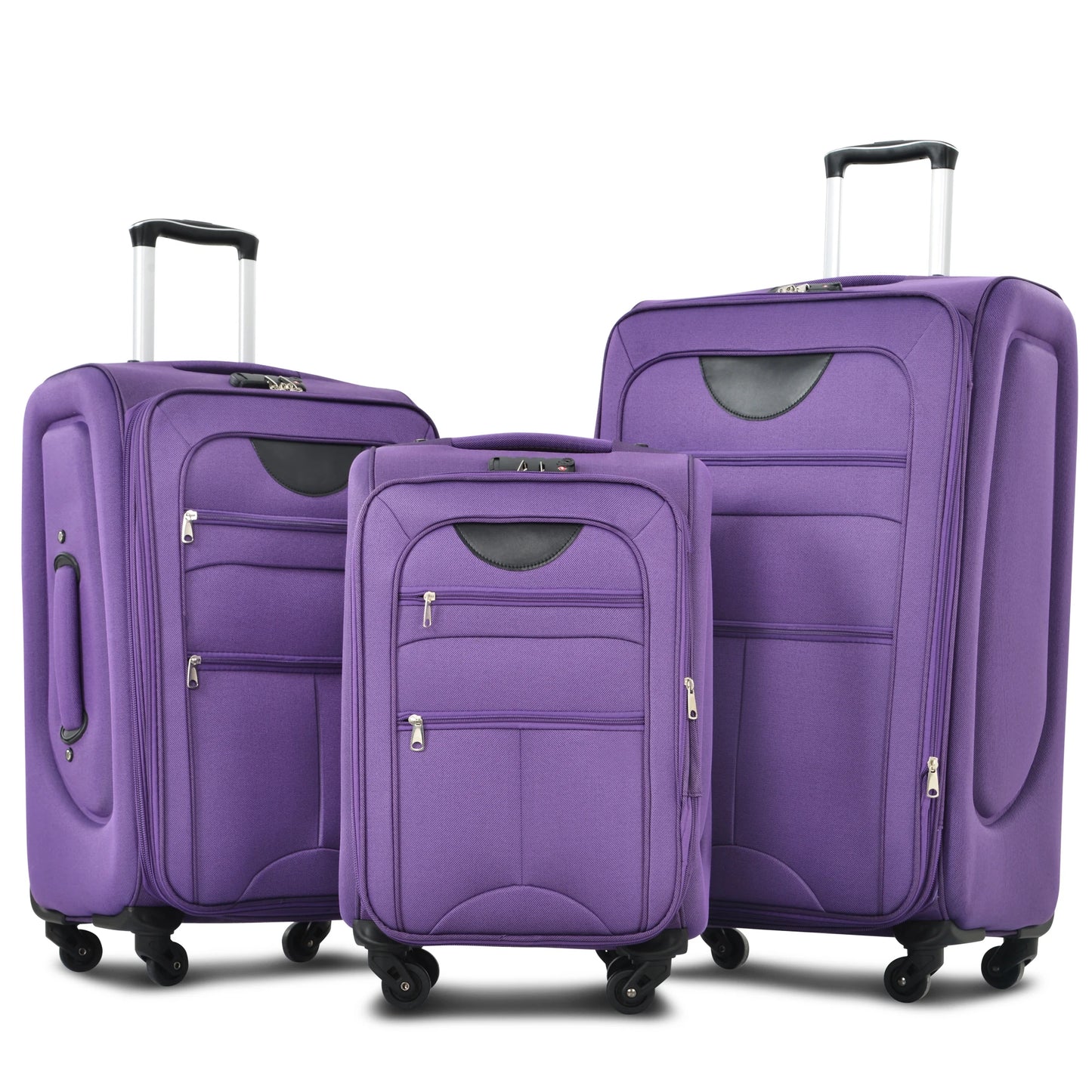 Softside Luggage Expandable 3 Piece Set Suitcase Upright Spinner Softshell Lightweight Luggage Travel Set