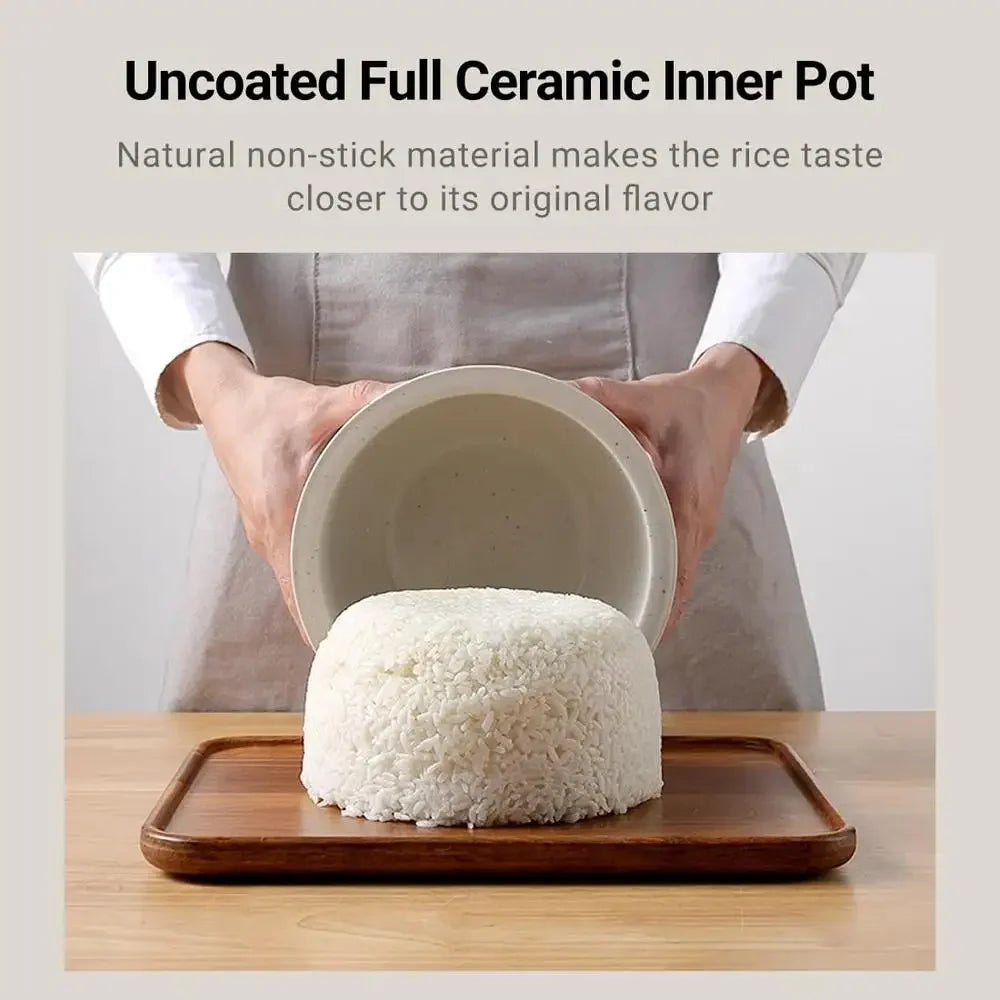 Ceramic Rice Cooker 3 Cup 2L 24H Timer Nonstick Pot Congee
