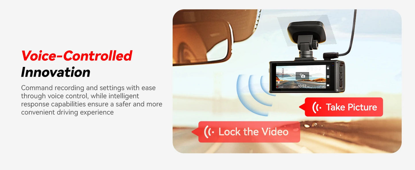 REDTIGER F7N ELITE STARVIS 2 Sensor 4K HDR Dash Cam Front and Rear 5.8GHz WiFi APP car camera WDR car dvr for 24H Parking Mode(