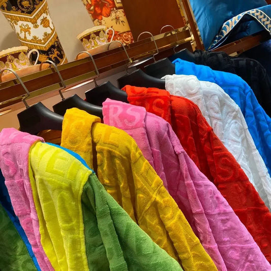 Autumn Winter Fleece Bathrobe For Men And Women Pockets
