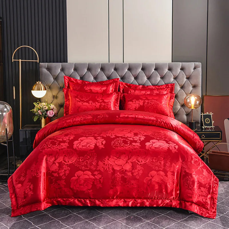 Luxury Satin Jacquard 4-Piece Bedding Set