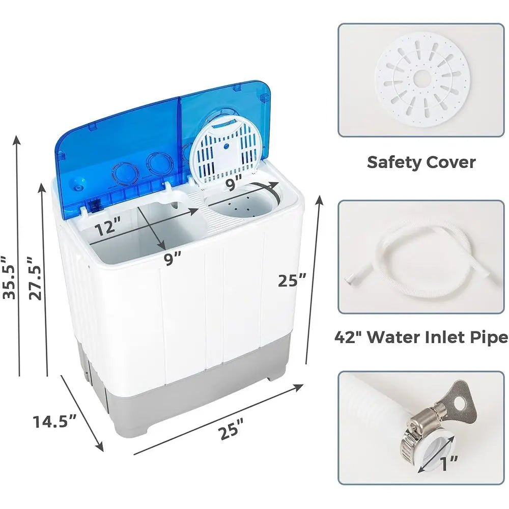 Portable 2-in-1 Compact Washing Machine & Spin Dryer for Small Spaces
