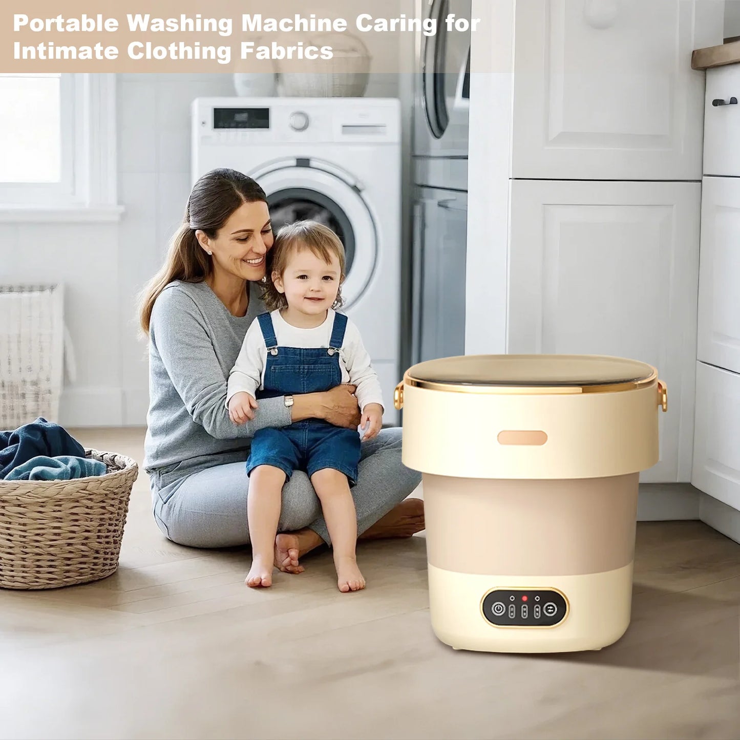 13L Portable Folding Washing Machine with Spin Dryer . Compact Mini Washer for Travel, Dorms & Apartments