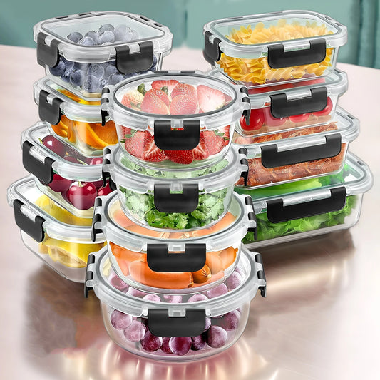 12-Piece Reusable Food Storage Container Set with Airtight Lids