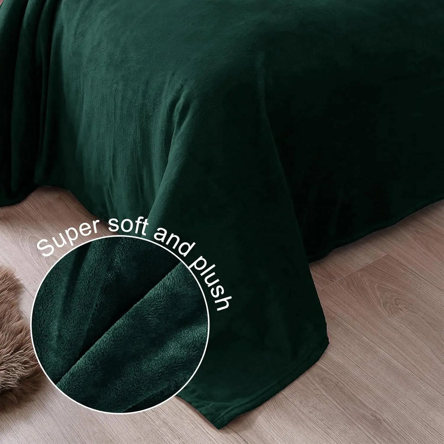 Fleece Throw XL Blanket for Couch, Sofa, Super Soft and Warm Forest Green Blankets, All Season, Cozy, Plush, Lightweight, 50x70