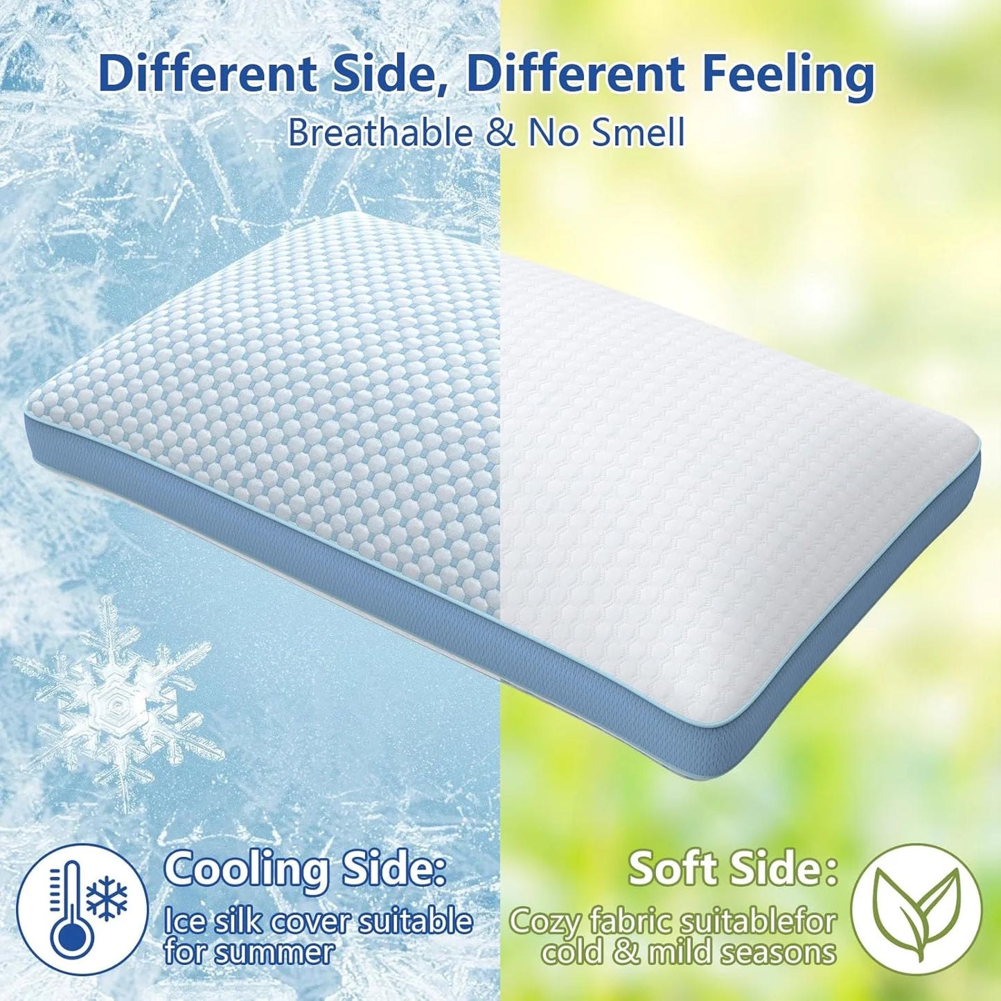 Adjustable Memory Foam Pillow For Side Back Sleepers Gel
