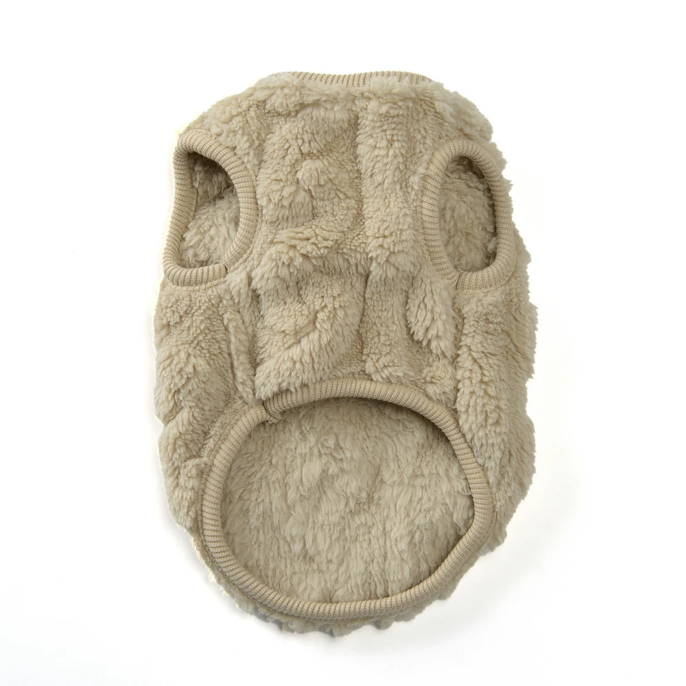 Winter Pet Clothes Warm Fleece Kitten Vest Coat For Small Cats Dogs Cozy Plush Solid Pullover Sleeveless Sweater Sphynx Costume