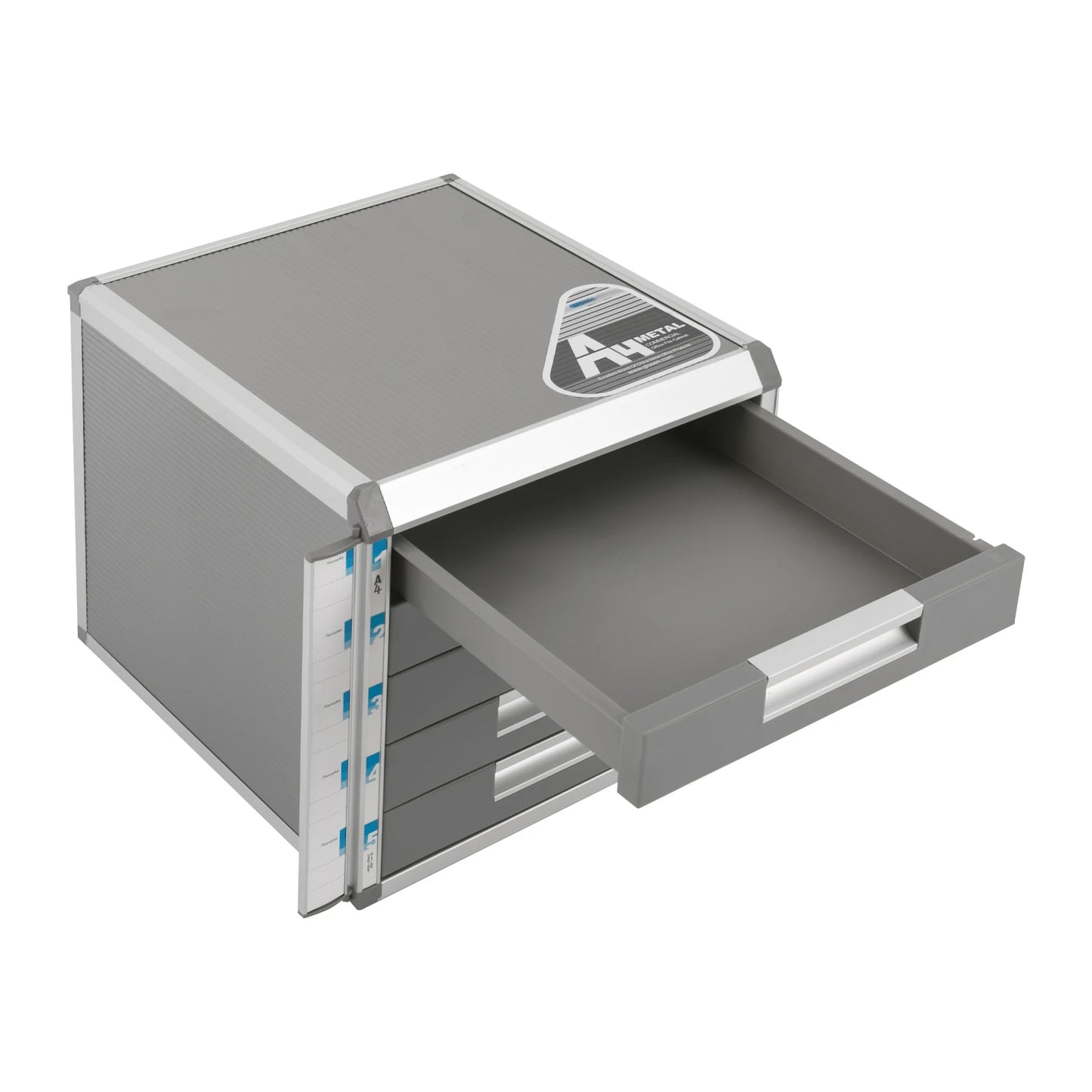5-Drawer Locking File Organizer Cabinet with Key Lock, Aluminum Desktop Document Storage Box for Letter & A4 Files, Home Office Organizer
