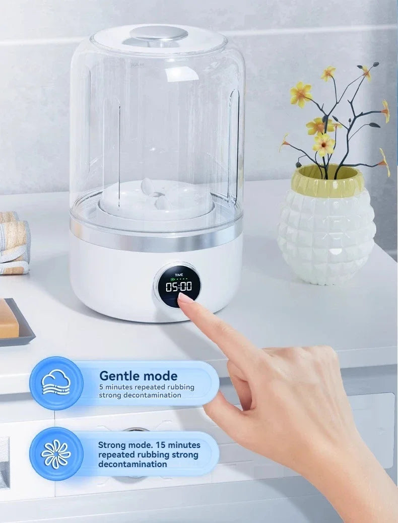 Portable Mini Washer, USB Rechargeable Cordless, 1.2L Capacity For Underwear, Socks & Baby Clothes, 3 Cleaning Modes, Quiet & Compact For Travel, Dorm, Apartment