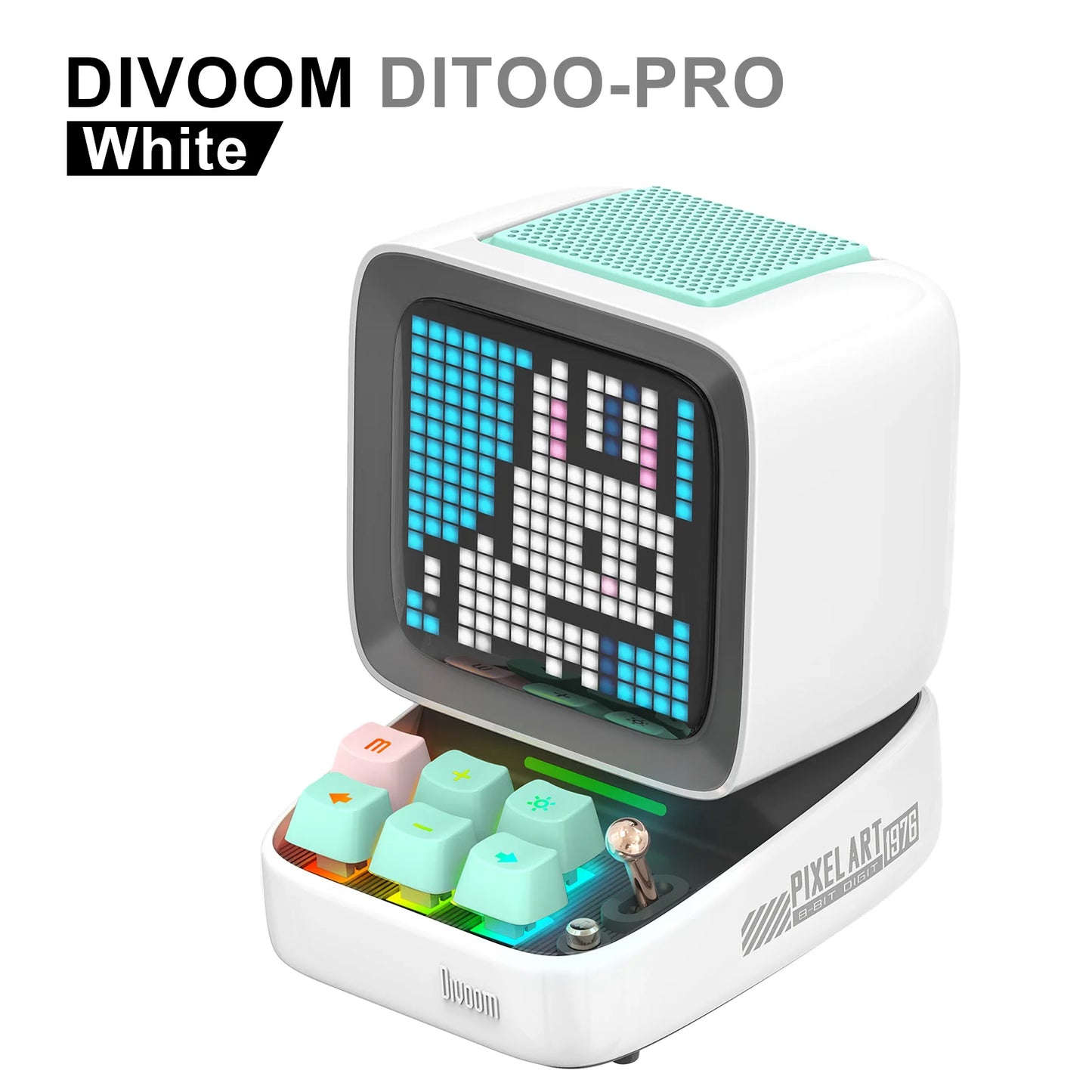 Divoom Ditoo-Pro bluetooth desktop bluetooth speaker portable kids lametric time clock pixel art retro  gaming room alarm clock