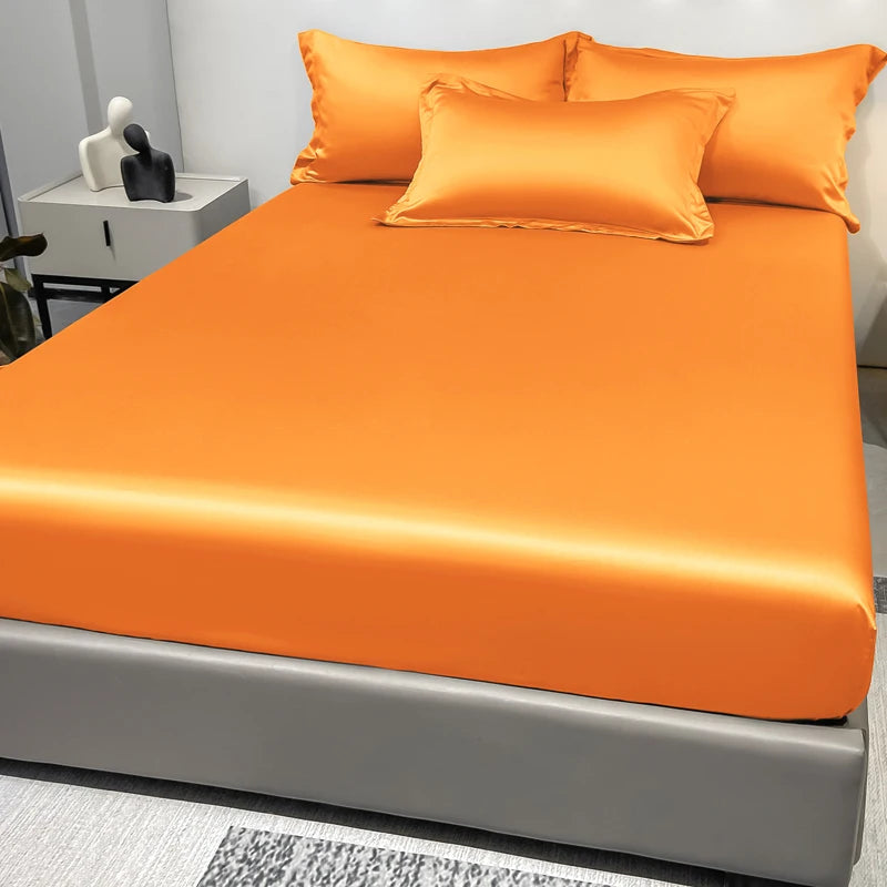 Luxury Satin Fitted Sheet .Silky Soft Deep Pocket Bedding