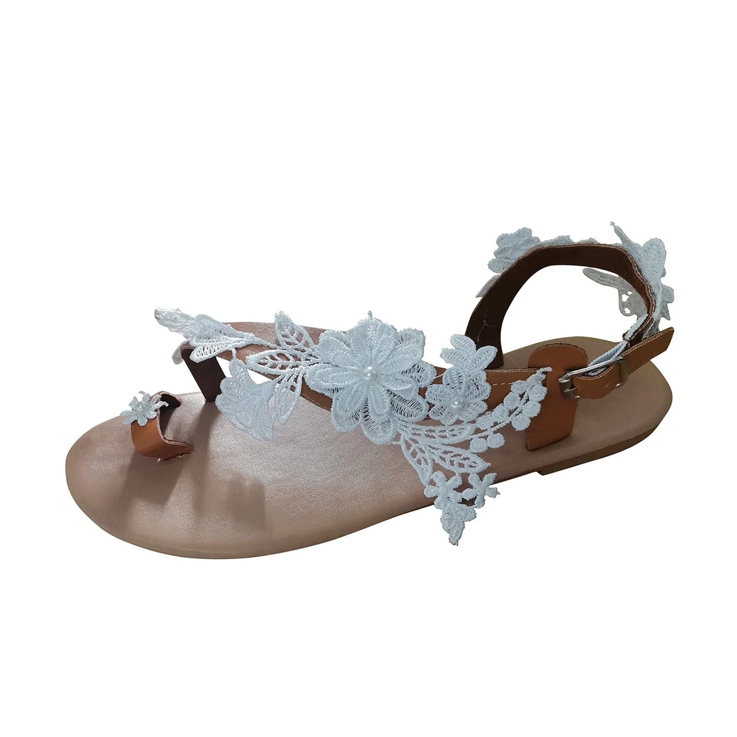 Womens Summer Retro Elegant Sandals Clip Toe Floral Embroidered Slingback Wedge Shoes Thin Sole Comfort Lightweight Sandals