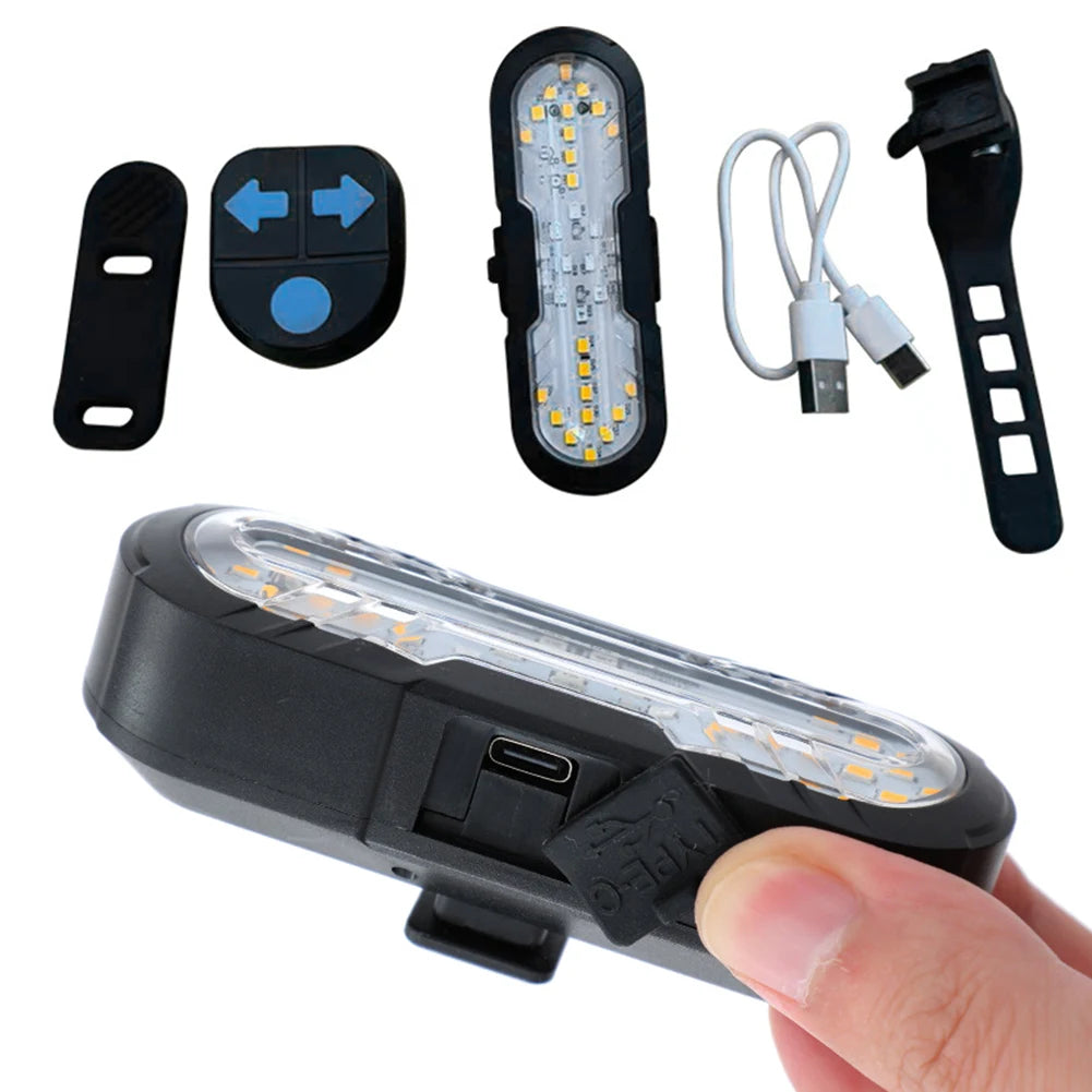 Bike Tail Light Wireless Remote Control Warning Bike Lights with Turn Signals & Horn Bike Rear Light Waterproof for Night Riding