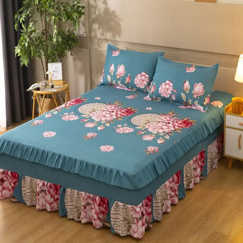 Bedroom Flat Sheets Bed Printed Fashion Modern Queen King Size Washed Cotton Comfortable Bedding Mattress Cover Bedspread New