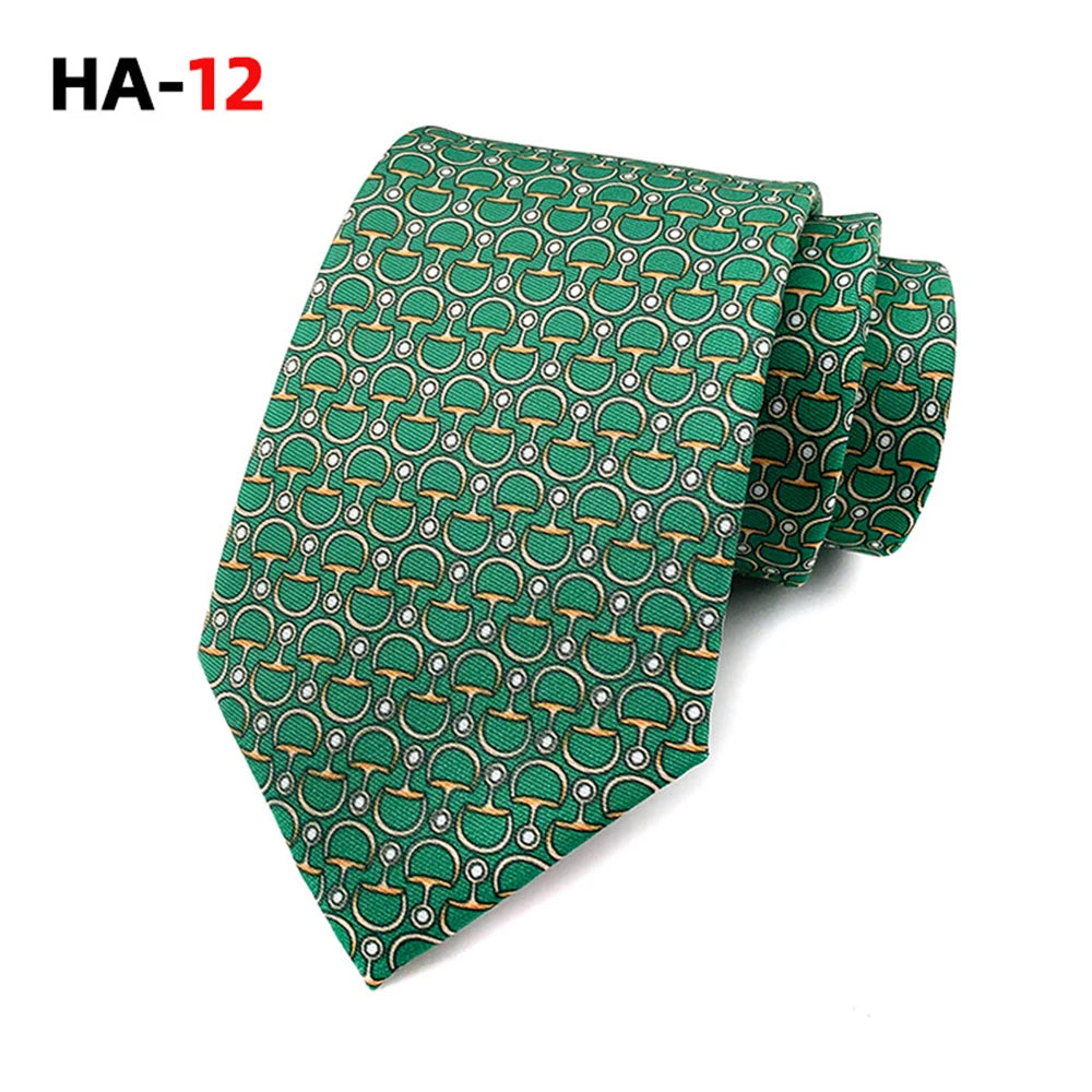 Men’s Luxury 8cm Vintage Silk Necktie Classic Designer Business, Wedding & Formal Dress Tie