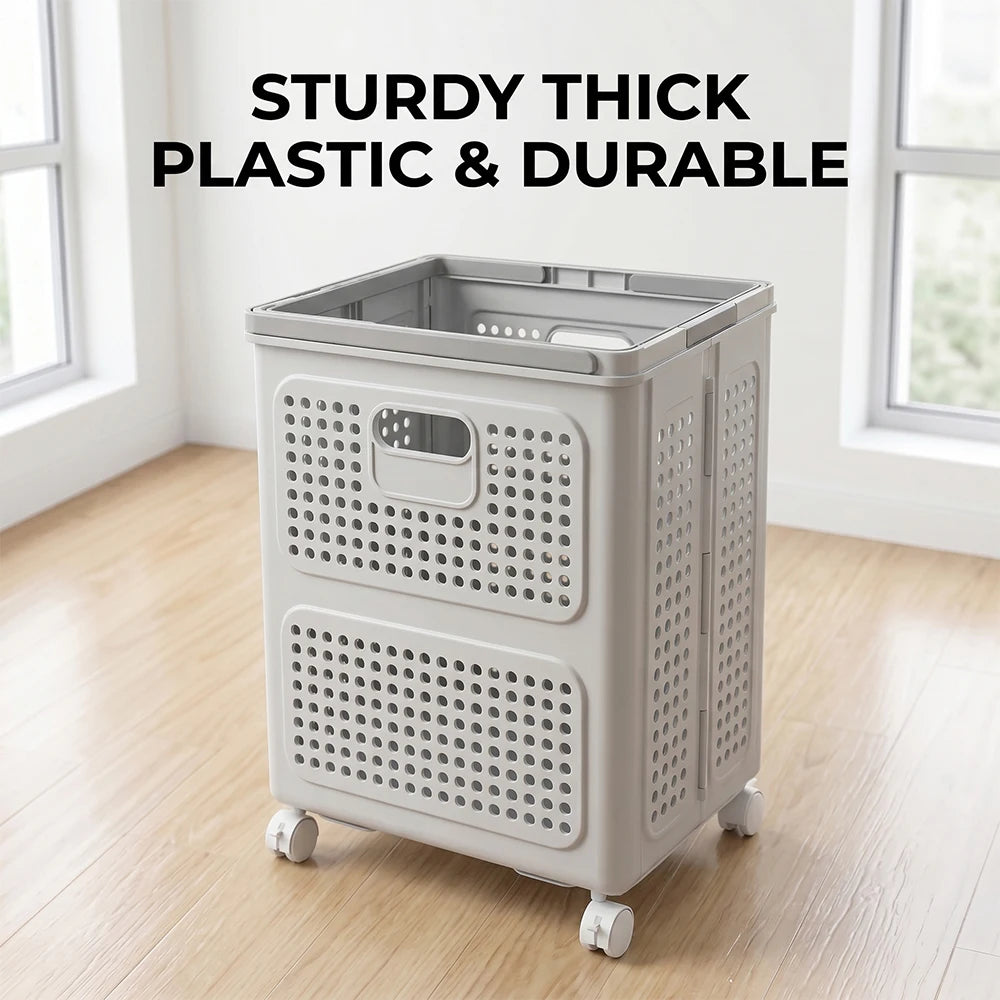 65L Collapsible Laundry Hamper. Large-Capacity Foldable Laundry Basket