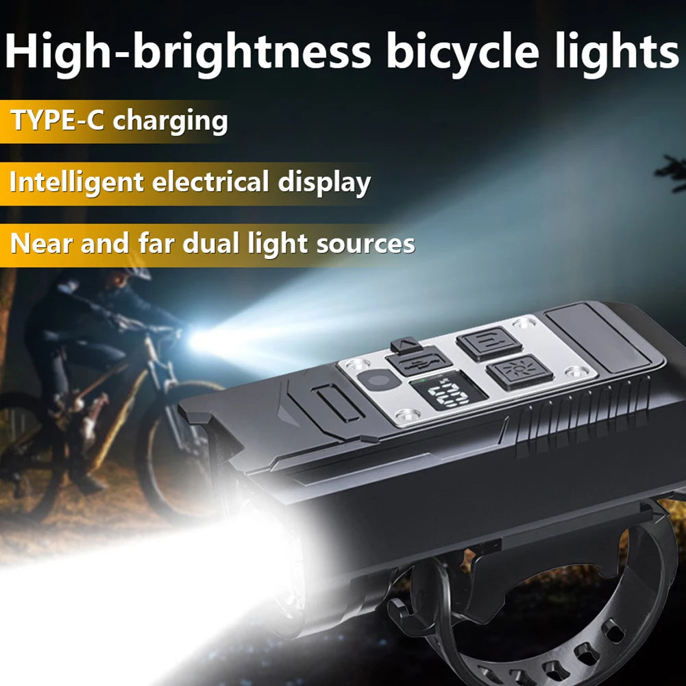 Cycling Light Super Bright Bicycle Front Light Rechargeable Bike Headlight Waterproof Bicycle Lights Flashlight Bike Accessories