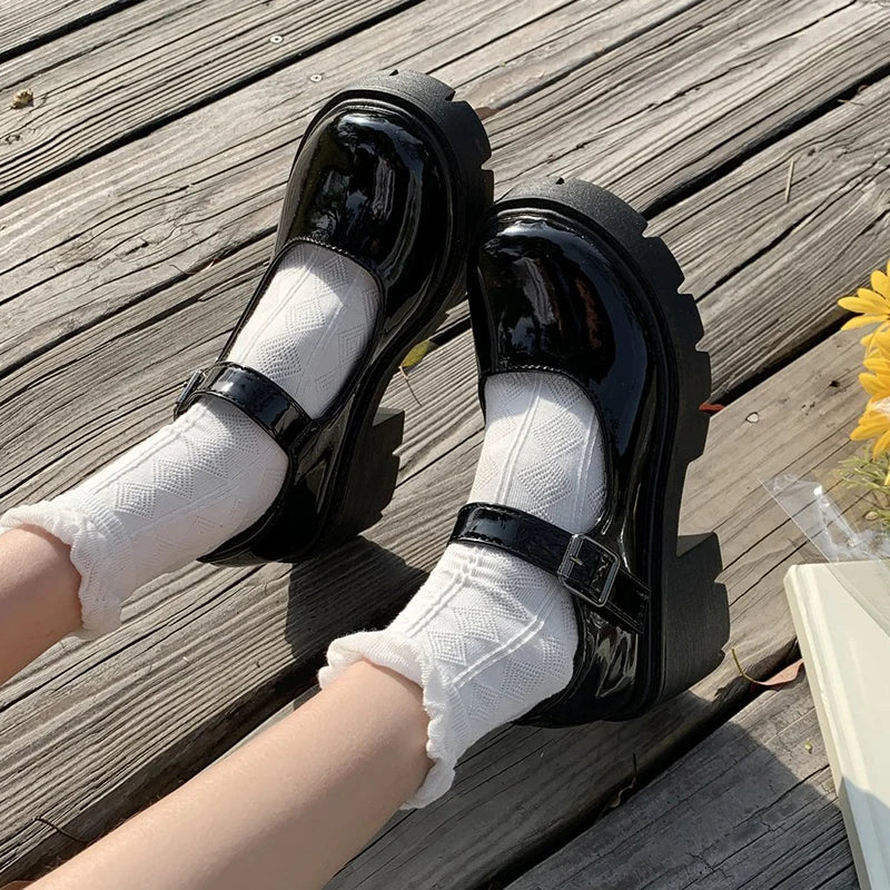 Women’s Vintage Inspired Platform Mary Jane Flats Comfortable Everyday Shoes