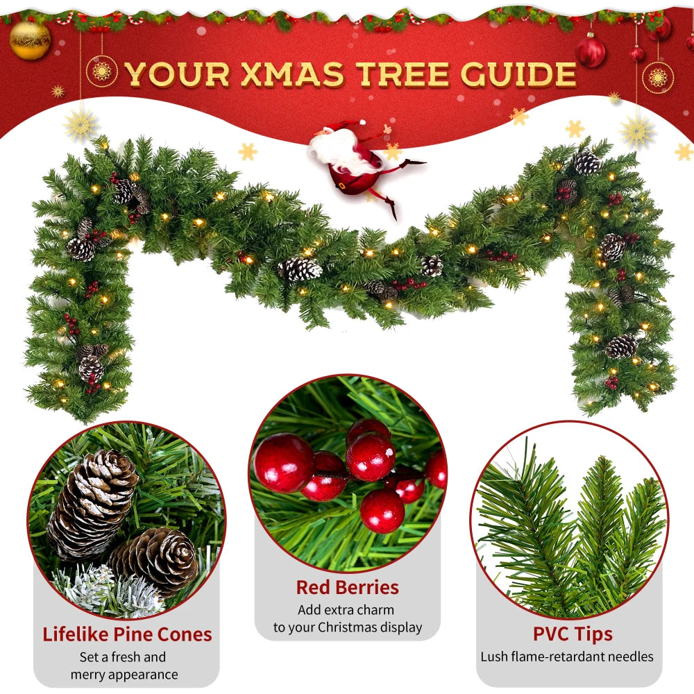 Prelit Christmas Tree Set With Entrance Trees And Wreath