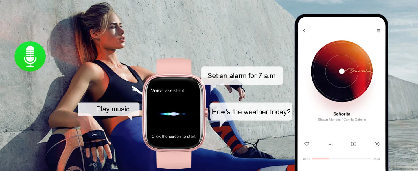 IP68 Waterproof Smart Watch with Bluetooth Calling & Fitness Tracking