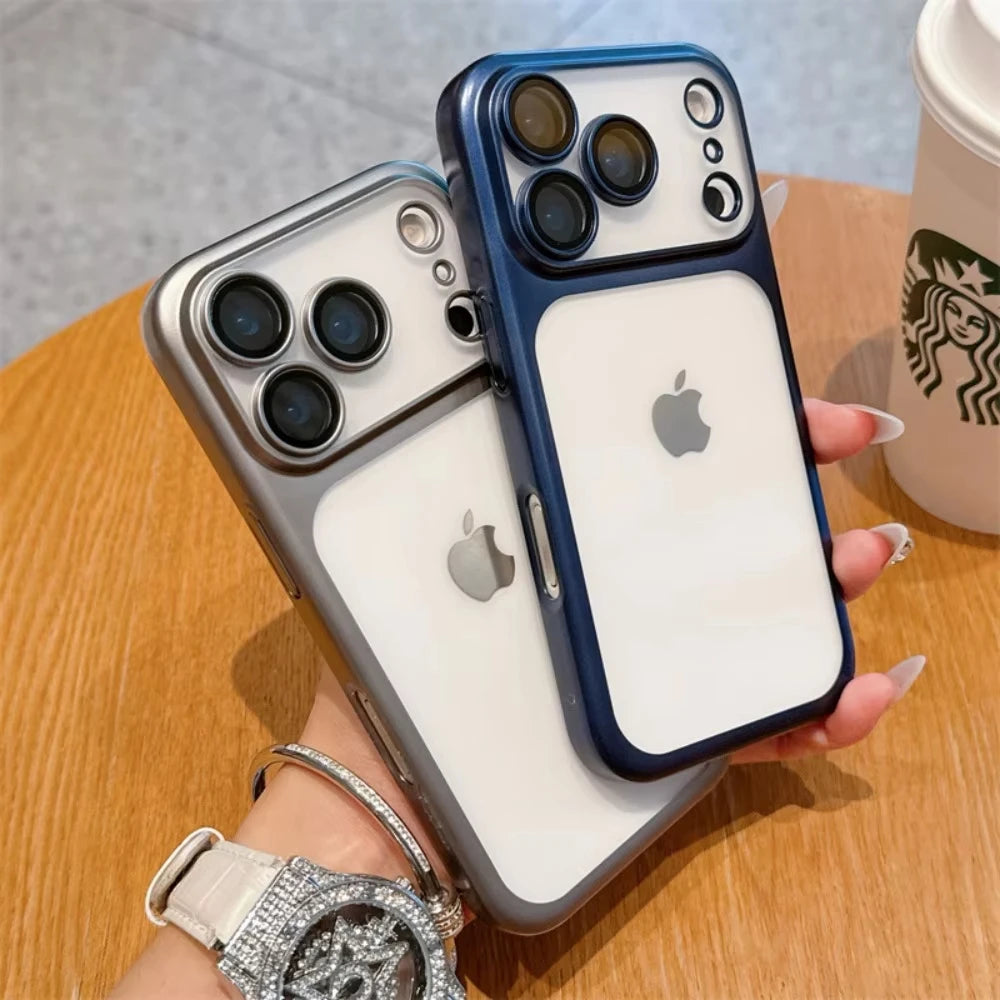 Luxury Clear Matte Phone Case with Camera Protection