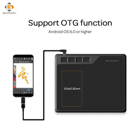 Gaomon S620 Small Graphics Tablet 6*4 Inch Drawing Tablet with Pen 8192 Levels Pressure, Easy Connect to Android Phone Laptop PC