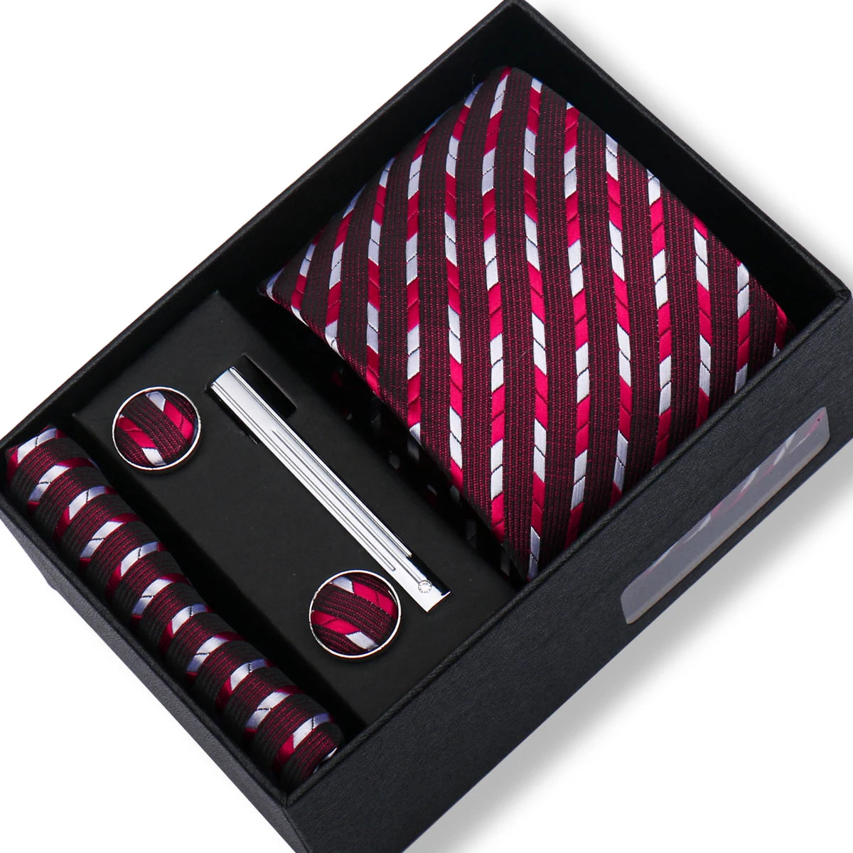 Tie Men With Box Top Quality Business Ties Hanky Cufflink Set Clips Green Necktie Corbatas For Men Wedding In Gift Box Gravatas