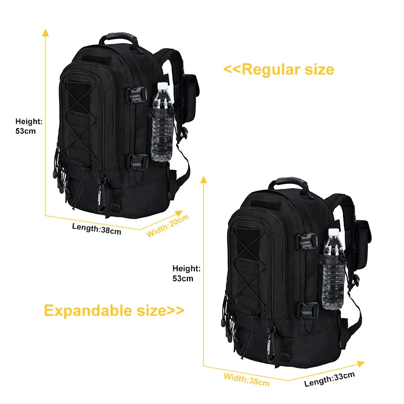 60L Tactical Hiking Backpack with MOLLE Webbing