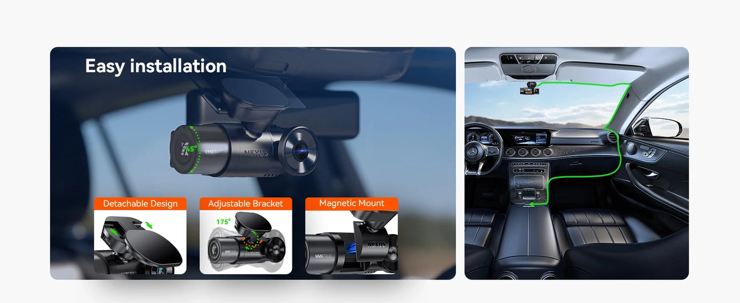 Vantrue N2X 2.7K HDR Dashcam Front and Inside 5G WiFi Dual Dash Camera with IR Night Vision STARVIS 2 Voice Control 60FPS GPS