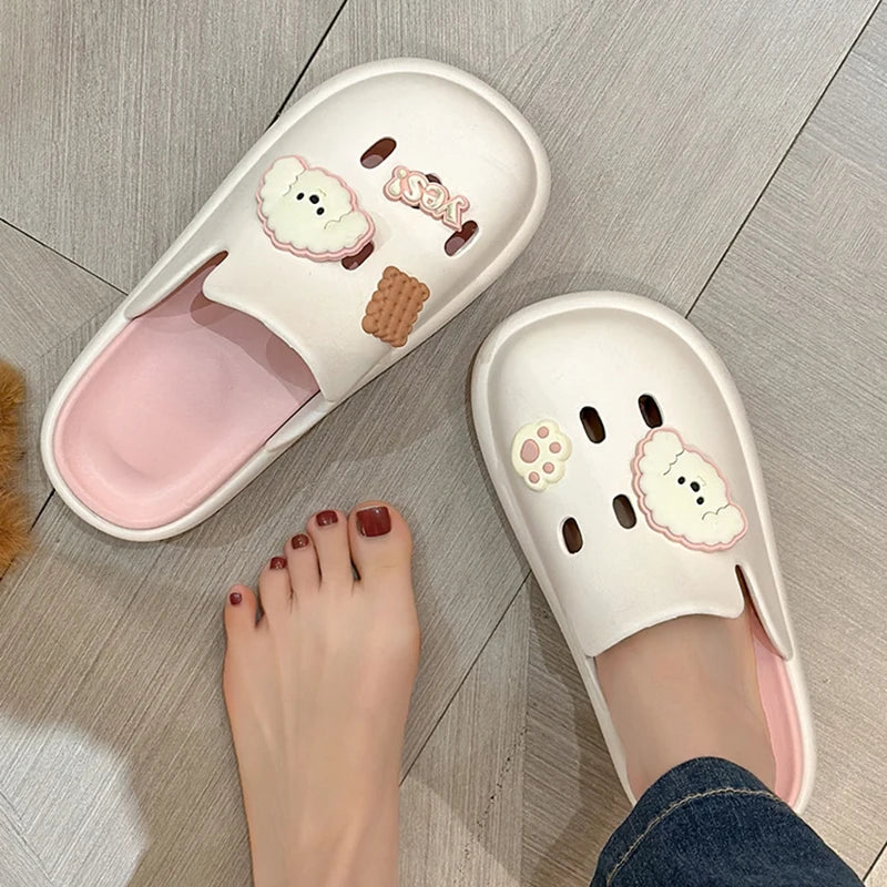 Cute Dog Cartoon Plush House Slippers for Men and Women