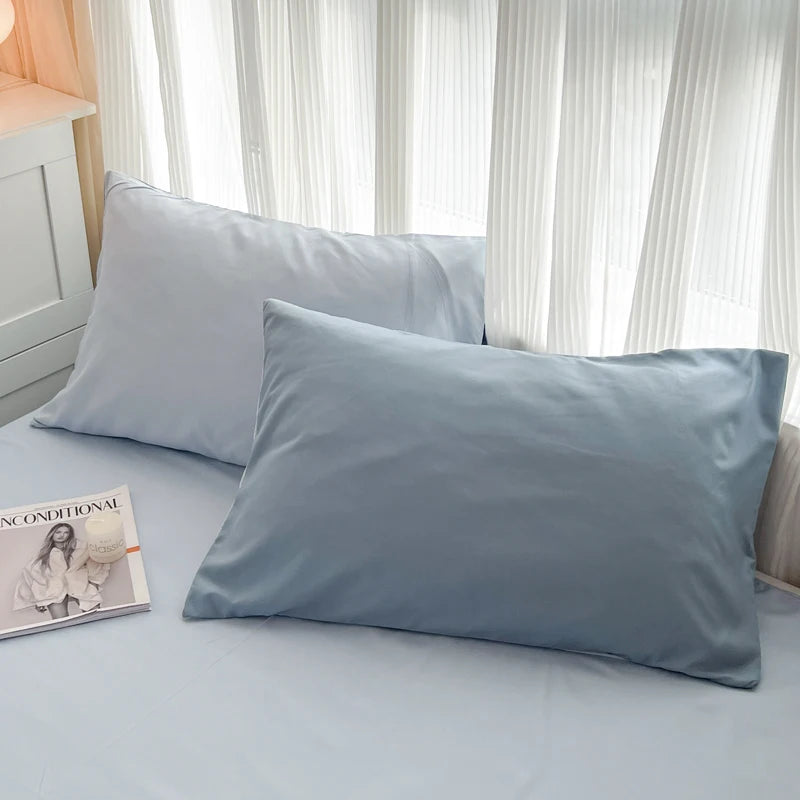 4-Piece Soft Brushed Duvet Cover Set . Solid Color Bedding
