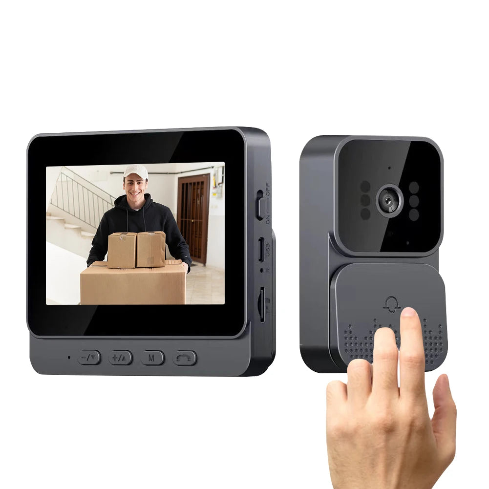 Video Doorbell Intercom Wireless 1080P IPS Screen 4 3 Inch
