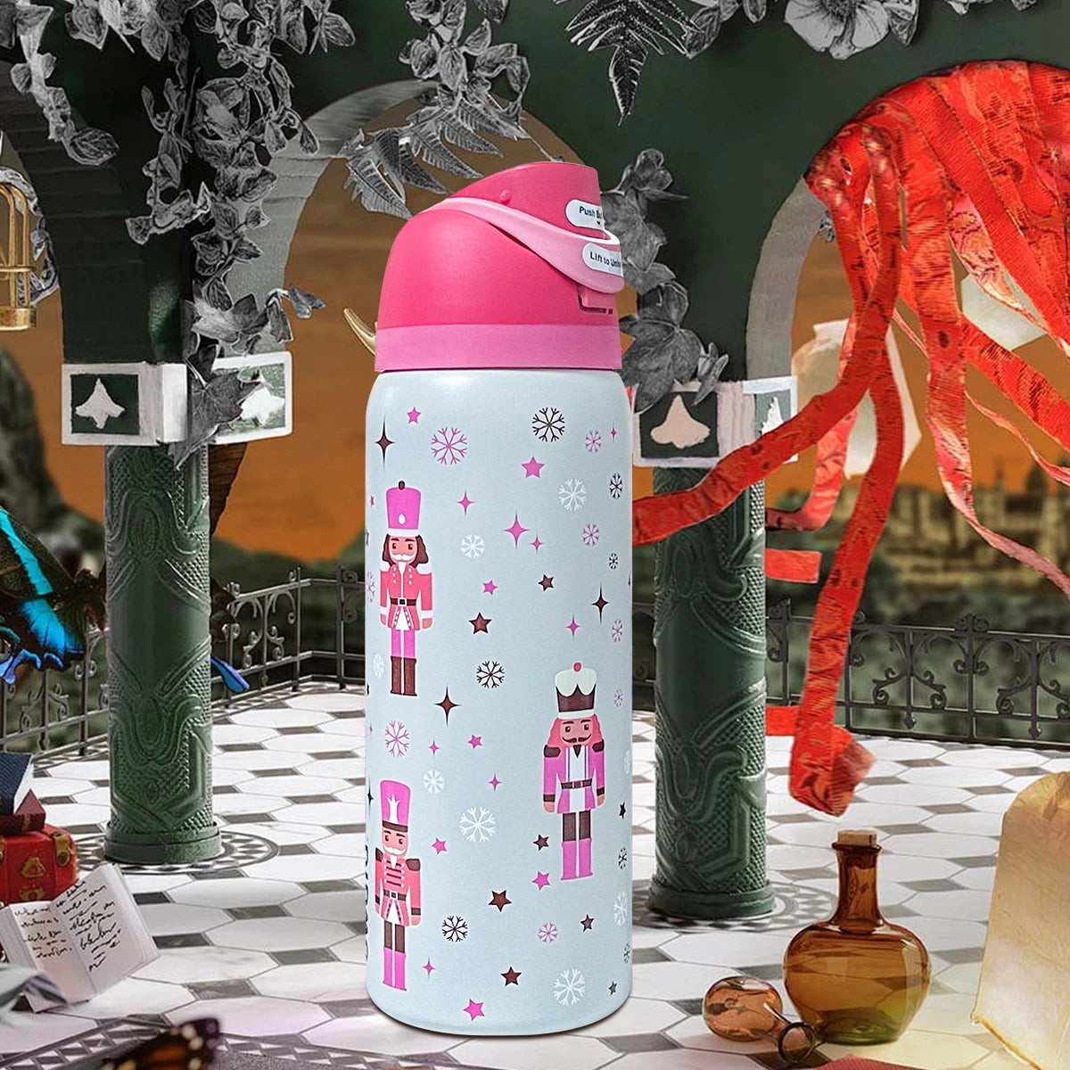 32 oz Insulated Stainless Steel Water Bottle .Leakproof Travel Thermos with 24+ Hour Temperature Retention