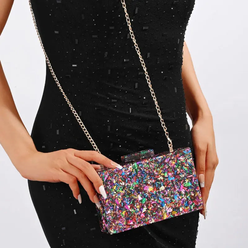 Elegant Acrylic Evening Crossbody Clutch Bag