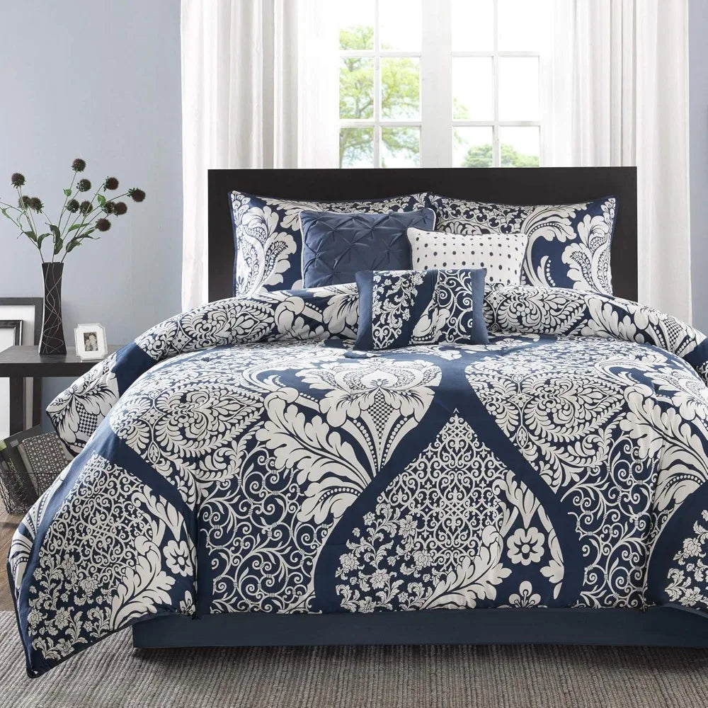 Upgraded Vienna Sateen Cotton Comforter Set, Breathable, Soft Cover, Trendy, All Season Down Alternative Cozy Bedding