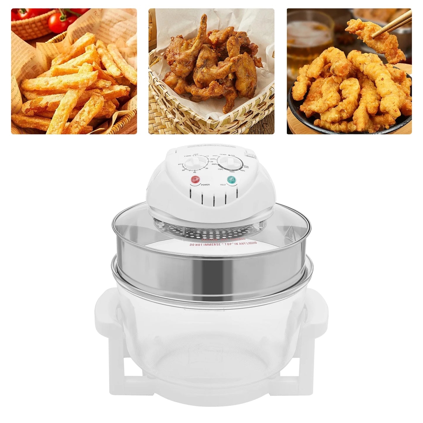 17.96QT Large Capacity Digital Air Fryer Oven 1200W–1400W with 360° Hot Air Circulation