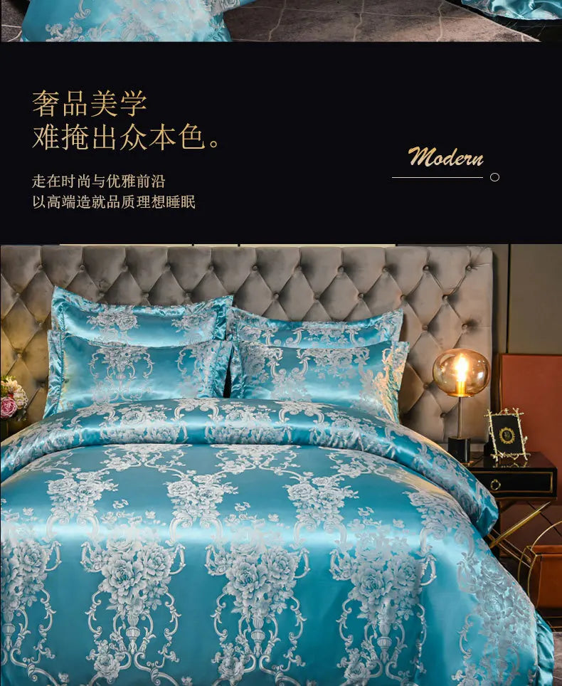 Luxury Satin Jacquard 4-Piece Bedding Set