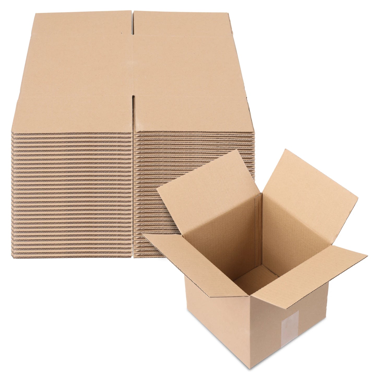100-Pack Corrugated Paper Gift Boxes 6x6x6 in (15.2 x 15.2 x 15.2 cm). Brown Shipping & Mailing Boxes for Gifts, Packaging, Moving & Small Business