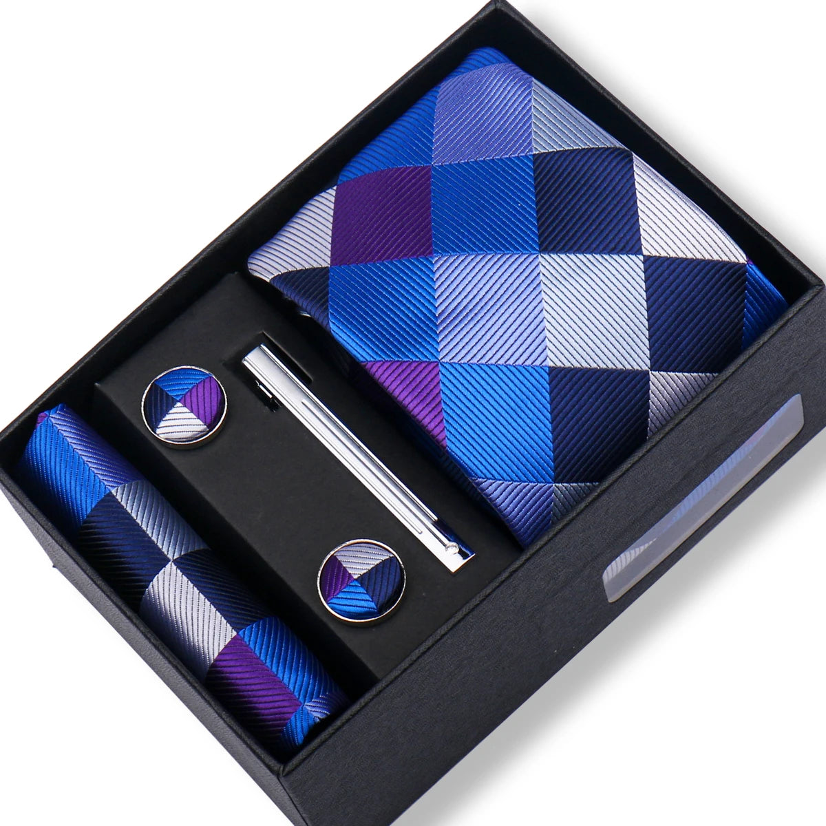 Tie Men With Box Top Quality Business Ties Hanky Cufflink Set Clips Green Necktie Corbatas For Men Wedding In Gift Box Gravatas