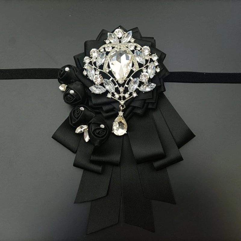 Luxury Handmade Jeweled Men’s Bow Tie | Premium Crystal Brooch Formal Wedding & Business Bow Tie